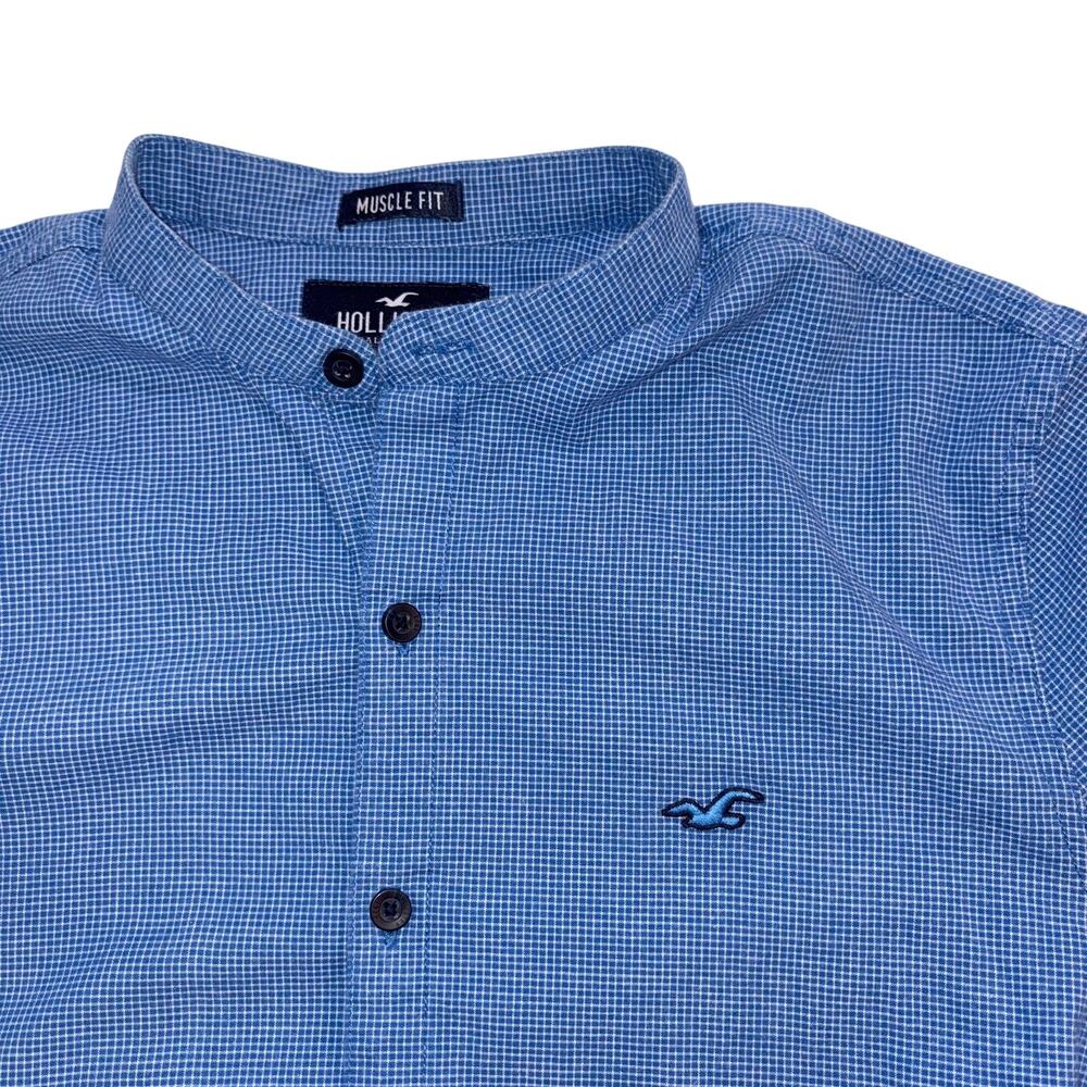 Hollister Muscle Fit Shirt Men's Preppy Epic Flex Mandarin Collar Small
